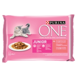 PURINA ONE Junior eledel lazaccal és sárgarépával (4x85g)