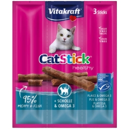 VITAKRAFT Cat Stick Mini jutalomfalat lepényhal és Omega-3 (3x6g)