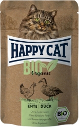 HAPPY CAT Bio Organic alutasakos eledel - csirke és kacsa