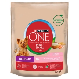 PURINA ONE Mini Delicate száraz kutyaeledel lazaccal (800g)