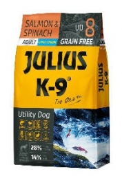 JULIUS K-9 Utility Dog Hypoallergenic Lazac, Spenót Adult szárazeledel