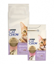 CAT CHOW Sensitive Lazacban gazdag száraz macskaeledel