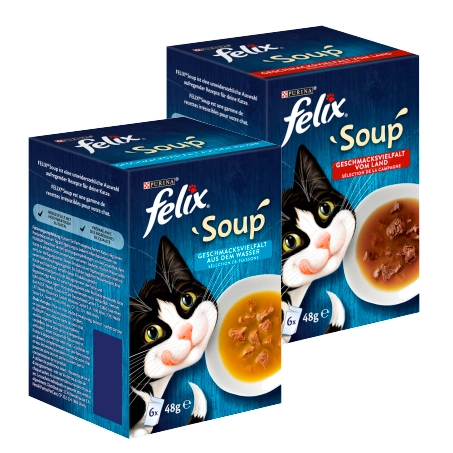 FELIX SOUP Original válogatás alutasakos leves macskáknak (6x48g)