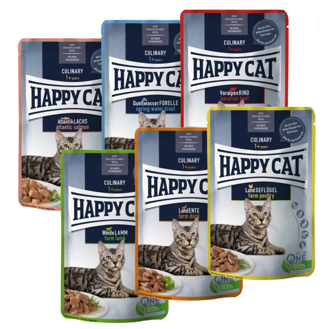 HAPPY CAT Pouch Szósz Culinary többféle ízben