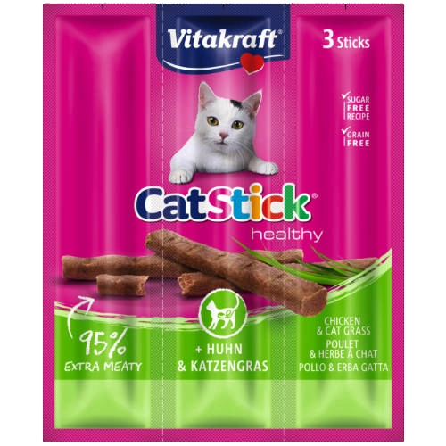 VITAKRAFT Cat Stick Mini jutalomfalat csirkével, macskafűvel (3x6g)