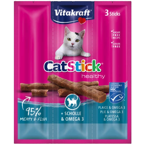 VITAKRAFT Cat Stick Mini jutalomfalat lazaccal, pisztránggal (3x6g)
