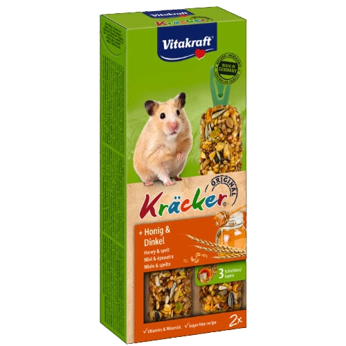 VITAKRAFT Kräcker méz és tönköly dupla rúd hörcsögöknek (2x56g)