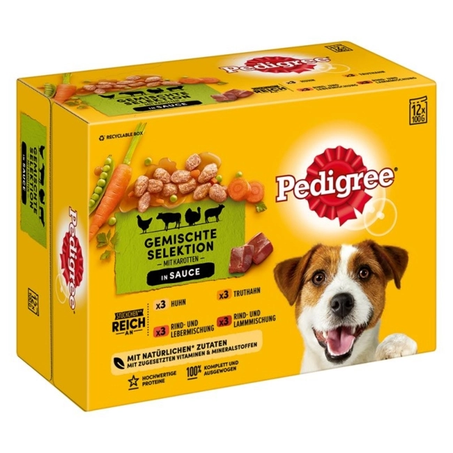 pedigree csirke, marha, pulyka, nyúl (12x100g)