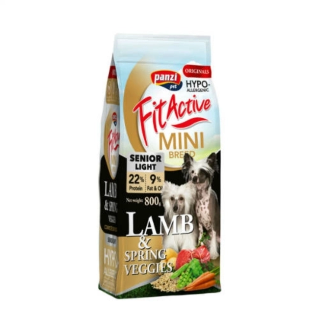 PANZI FitActive MINI BREED Hypoallergenic Senior/Light szárazeledel kutyáknak (bárány, tavaszi zöldségek)