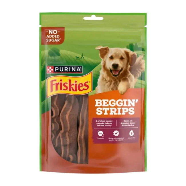 FRISKIES Beggin Strips bacon ízesítésű jutalomfalat felnőtt kutyáknak