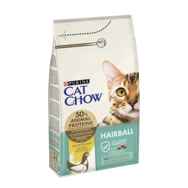 CAT CHOW Hairball Control Csirkében gazdag száraz macskaeledel