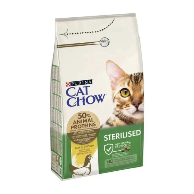 CAT CHOW Sterilised Csirkében gazdag száraz macskaeledel
