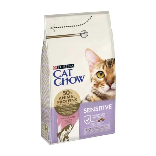CAT CHOW Sensitive Lazacban gazdag száraz macskaeledel