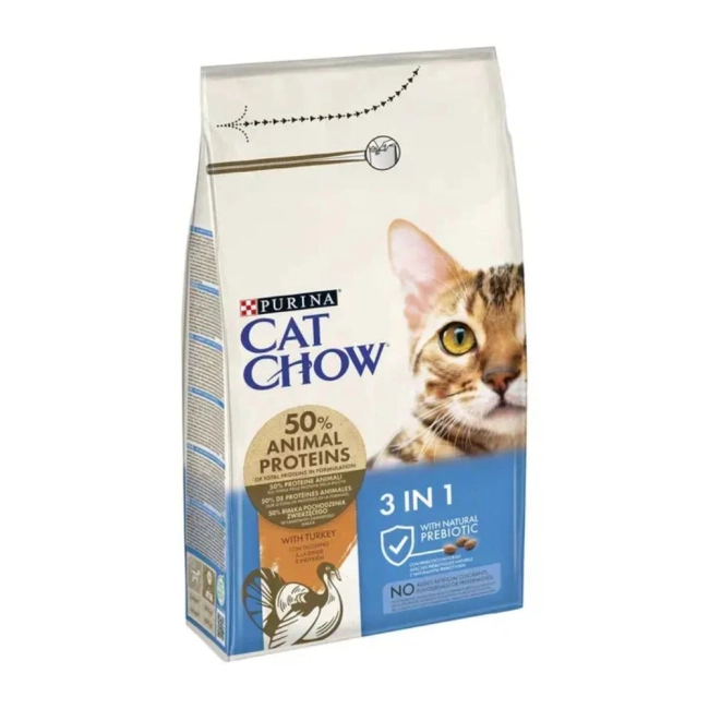 CAT CHOW 3-in-1 Pulykában gazdag száraz macskaeledel