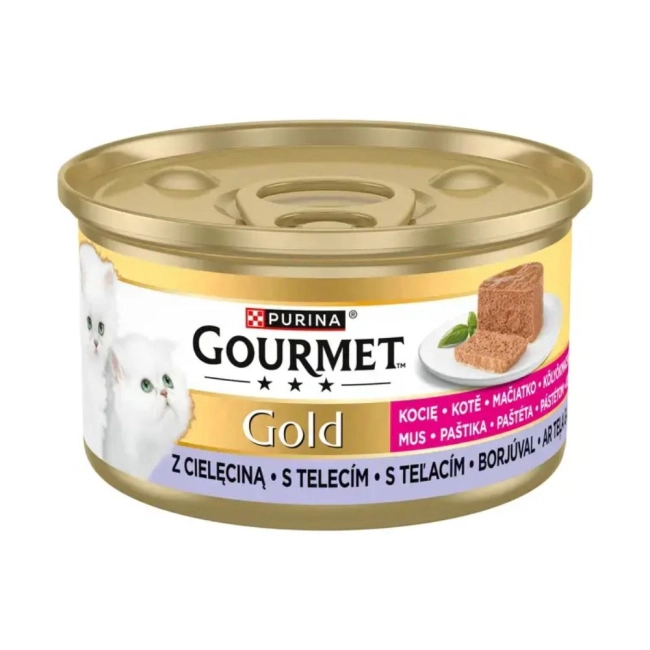 GOURMET GOLD Kitten Pástétom borjúval nedves macskaeledel