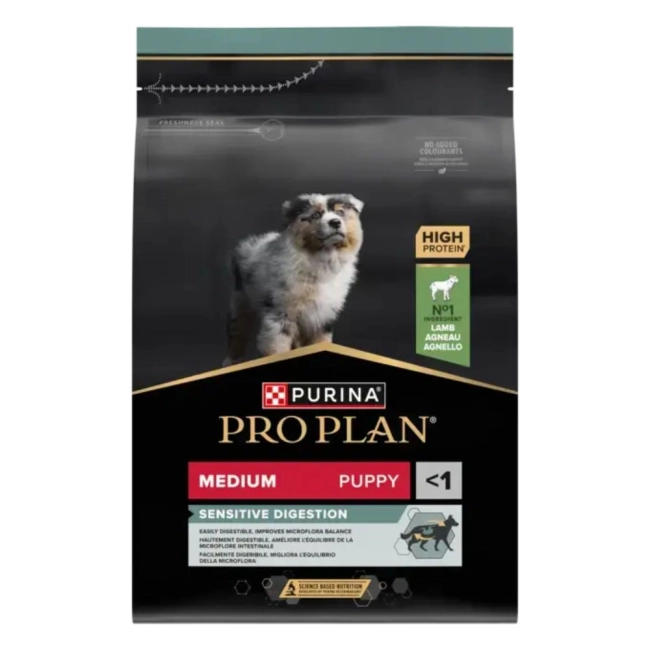 PRO PLAN Medium Puppy SENSITIVE DIGESTION bárányban gazdag szárazeledel