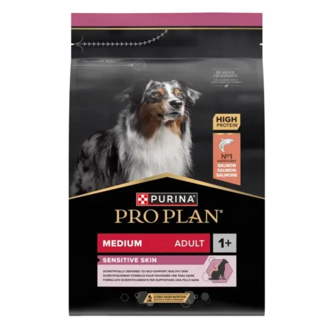 PRO PLAN Medium Adult SENSITIVE SKIN lazacban gazdag szárazeledel