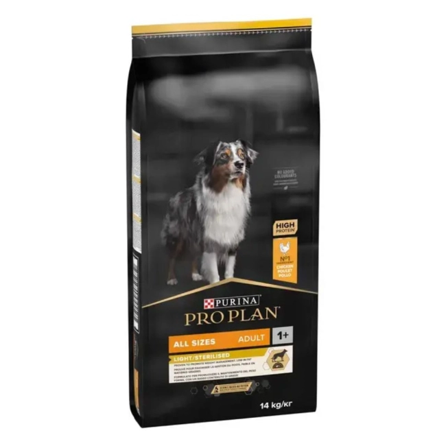PRO PLAN All Sizes Adult LIGHT/STERILIZED csirkében gazdag szárazeledel (14 kg)