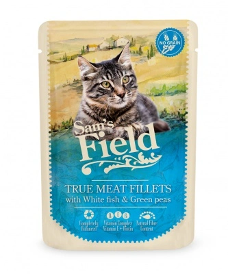Sam's Field True Meat Fillets - White fish & Green peas alutasakos eledel 85 g