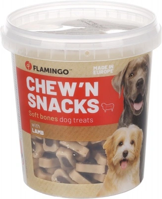 Flamingo Kutya Snack - Chew'n Snacks bárányos, csont formájú 1.8 kg