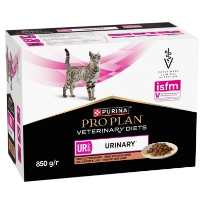 Pro Plan Veterinary Diets UR St/Ox Urinary Salmon nedves eledel macskák számára - lazacos 10 x 85 g