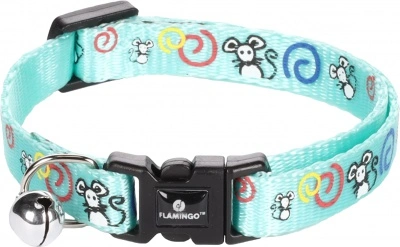 Flamingo Ziggi nyakörv macskáknak - türkiz egérkés 1 db