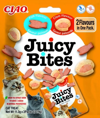 Inaba Cat Juicy Bites - hal és kagyló 3 x 11.3 g