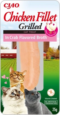 Inaba Cat Grilled Chicken Fillet - rák ízesítésű húslevesbe mártva 25 g