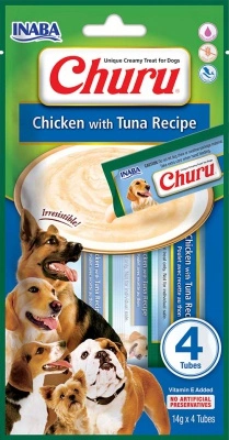 Inaba Dog Churu Püré - csirke tonhallal 4 x 14 g