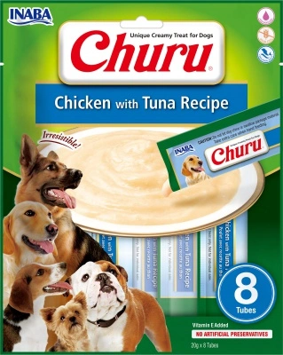 Inaba Dog Churu Püré - csirke tonhallal 8 x 20 g
