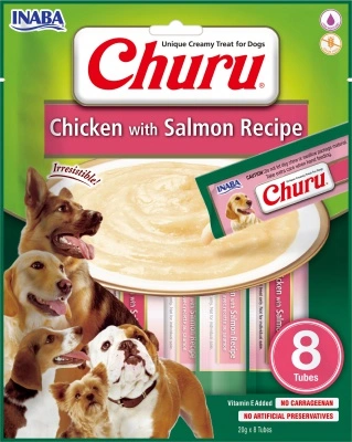 Inaba Dog Churu Püré - csirke-lazac 8 x 20 g