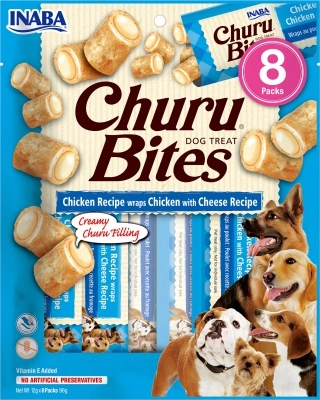 Inaba Dog Churu Bites - csirke sajttal 8 x 12 g