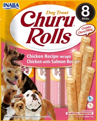 Inaba Dog Churu Rolls - csirke-lazac 8 x 12 g