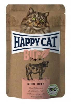Happy Cat Bio Organic alutasakos eledel - marhával 85 g