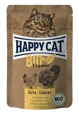 Happy Cat Bio Organic alutasakos eledel - csirkével és pulykával 85 g