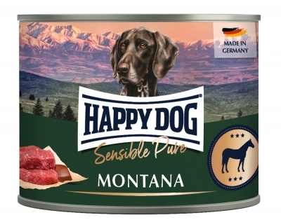 Happy Dog pur konzerv ló ízesítésű nedves állateledel felnőtt kutyák számára 6X200 g 7.5 cm