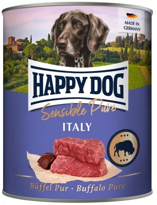 Happy Dog pur konzerv bivaly ízesítésű nedves állateledel felnőtt kutyák számára 6x800 g 1 l