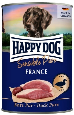 Happy Dog pur konzerv kacsa ízesítésű nedves állateledelfelnőtt kutyák számára 6x400 g 1 db
