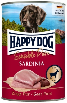 Happy Dog pur konzerv kecske ízesítésű nedves állateledel felnőtt kutyák számára 6x400 g 30 g