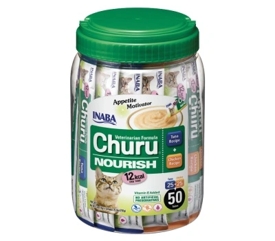 Inaba Vet Churu jutalomfalatok macskák részére tonhallal, csirkével, krémes textúrával 25P 50 x 14 g