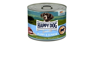 Happy Dog Supreme Sensible Puppy & Junior konzerv - bárány, rizs 200 g