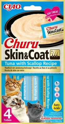 Inaba Cat Churu Skin&Coat - tonhal-fésűkagyló 4 x 14 g