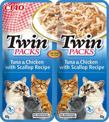 Inaba Cat Churu Twin Packs - tonhal-csirke-fésűkagyló 2 x 40 g