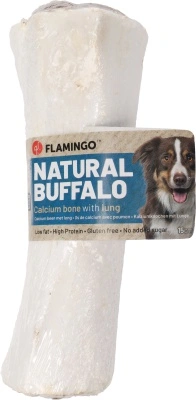 Flamingo Kutya Snack Natural Buffalo - csont formájú snack tüdővel töltve 1 db