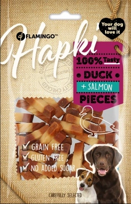 Flamingo Snack - Hapki Duck + Salmon Pieces - kacsás lazacos 85 g