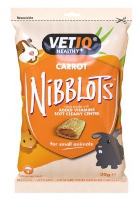Mark&Chappell VetIQ Nibblots Carrot - répa ízesítésű falatkák kisállatoknak 30 g