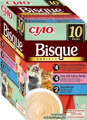 Inaba Cat Bisque Variety - csirke-marha, tonhal-lazac, tonhal 10 x 40 g