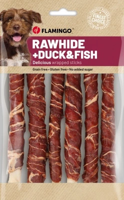 Flamingo jutalomfalat - Rawhide Stick nyersbőr kacsáva és hallal 180 g
