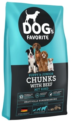 Dog's Favorite Chunks Puppy & Junior with Beef 15 kg