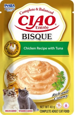 Inaba Cat Ciao Entrée Bisque Chicken with Tuna - csirke-tonhal 40 g